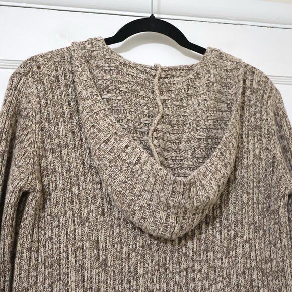 Vintage Limited Too Brown 1/4 Zip Hooded Pullover Sweater S/M y2k - Picture 8 of 8